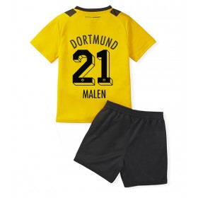 Baby Fußballbekleidung Borussia Dortmund Donyell Malen #21 Heimtrikot 2022-23 Kurzarm (+ kurze hosen)